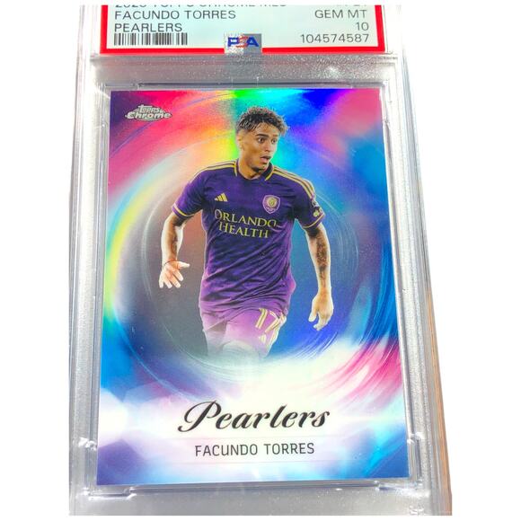 2023 Topps Chrome MLS Pearlers #P-21 Facundo Torres Orlando CIty PSA 10 Gem-Mint - Picture 3 of 5